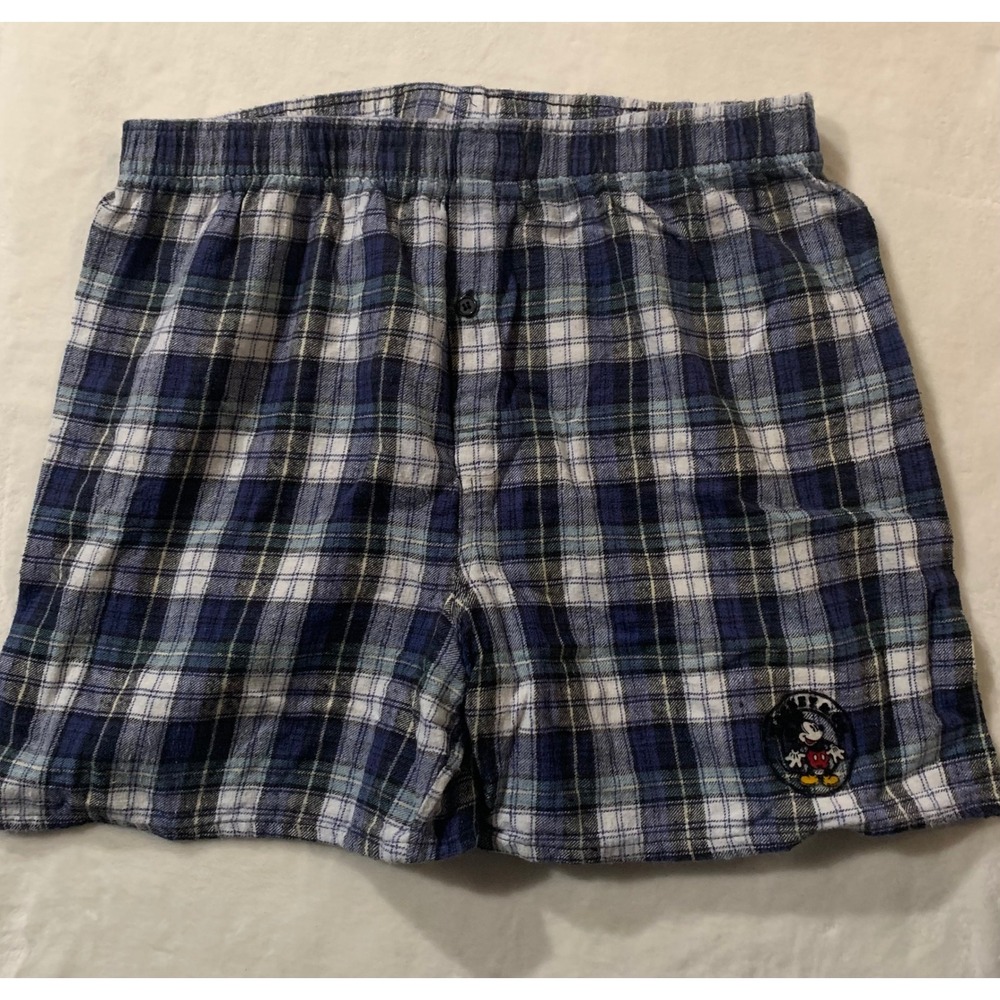 Vintage Mickey and‎ Co Plaid Boxer Shorts Lounge Sleepwear Women's Small